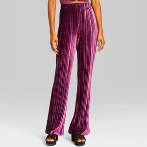 Textured Velvet Flare Pants (brand new)